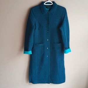 DANA BUCHMAN Petites Teal Wool Jacket Size XS/S